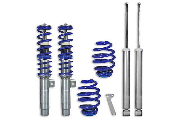 GF150279, Triple-S Schroefset, BMW 3-serie Cabrio 316i/ 318Ci E46 09/2001-02/2005, 1075KG max vooraslast, Niet geschikt voor Stationwagen, Bij deze set zijn verkorte koppelstangen noodzakelijk, deze zijn los verkrijgbaar.